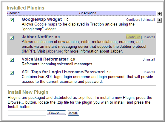 Plugin Management View